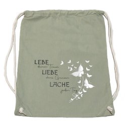 Turnbeutel "Lebe Liebe Lache" mint