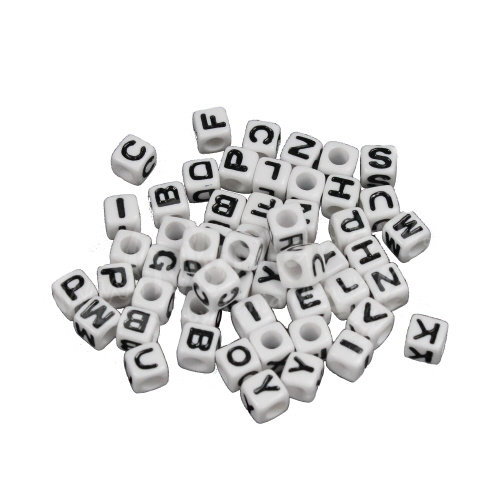 (Bild für) 7mm Buchstabenwürfel 200 Stück MIX - zum Schließen ins Bild klicken