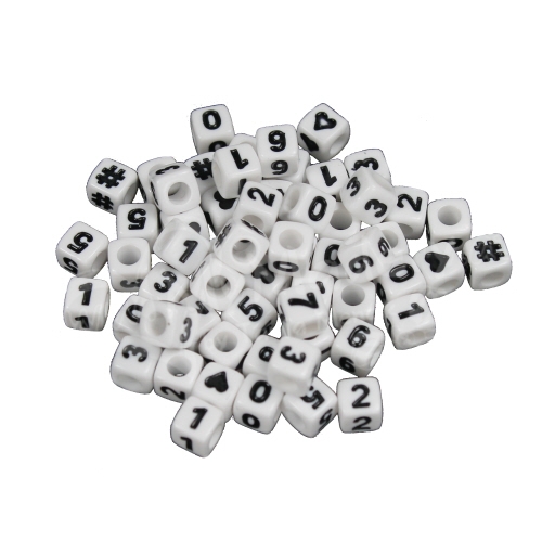 (Bild für) 7mm ZAHLEN-Würfel MIX - zum Schließen ins Bild klicken