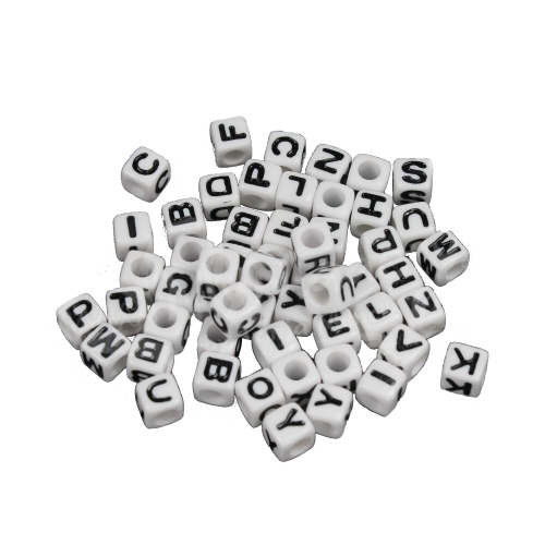 7mm Buchstabenwürfel 200 Stück MIX - zum Schließen ins Bild klicken