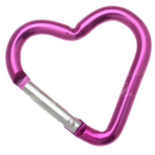 Karabinerhaken Herz Pink - zum Schließen ins Bild klicken