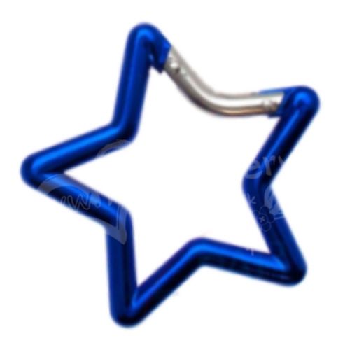 Karabinerhaken Stern Blau - zum Schließen ins Bild klicken