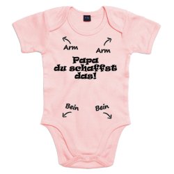 (Bild für) Baby Body "Papa du schaffst das" Rosa
