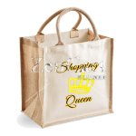 (Bild für) Jutetasche groß "Shopping Queen"