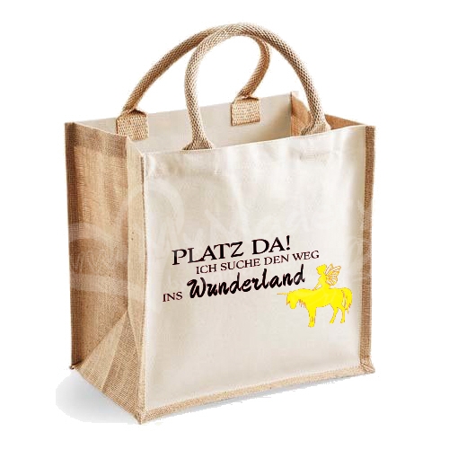 (Bild für) Jutetasche groß "Wunderland" - zum Schließen ins Bild klicken