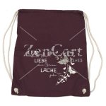 (Bild für) Turnbeutel "Lebe Liebe Lache" bordeaux